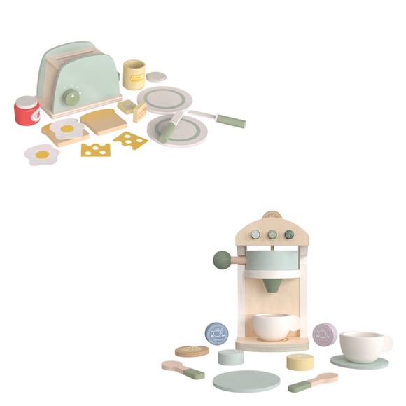 NIB ALDI Bee Happy Wooden Appliance Coffeemaker & Toaster Breakfast Bundle - Picture 1 of 7